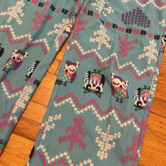 4/$25 St. Eve Fleece Wide Leg Pajama Pants Blue Owl Holiday Girls Size 14 - Picture 3 of 5